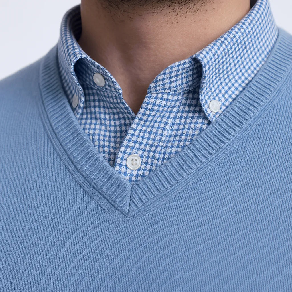 2 in 1 Light Blue Sweater with Blue Shirt