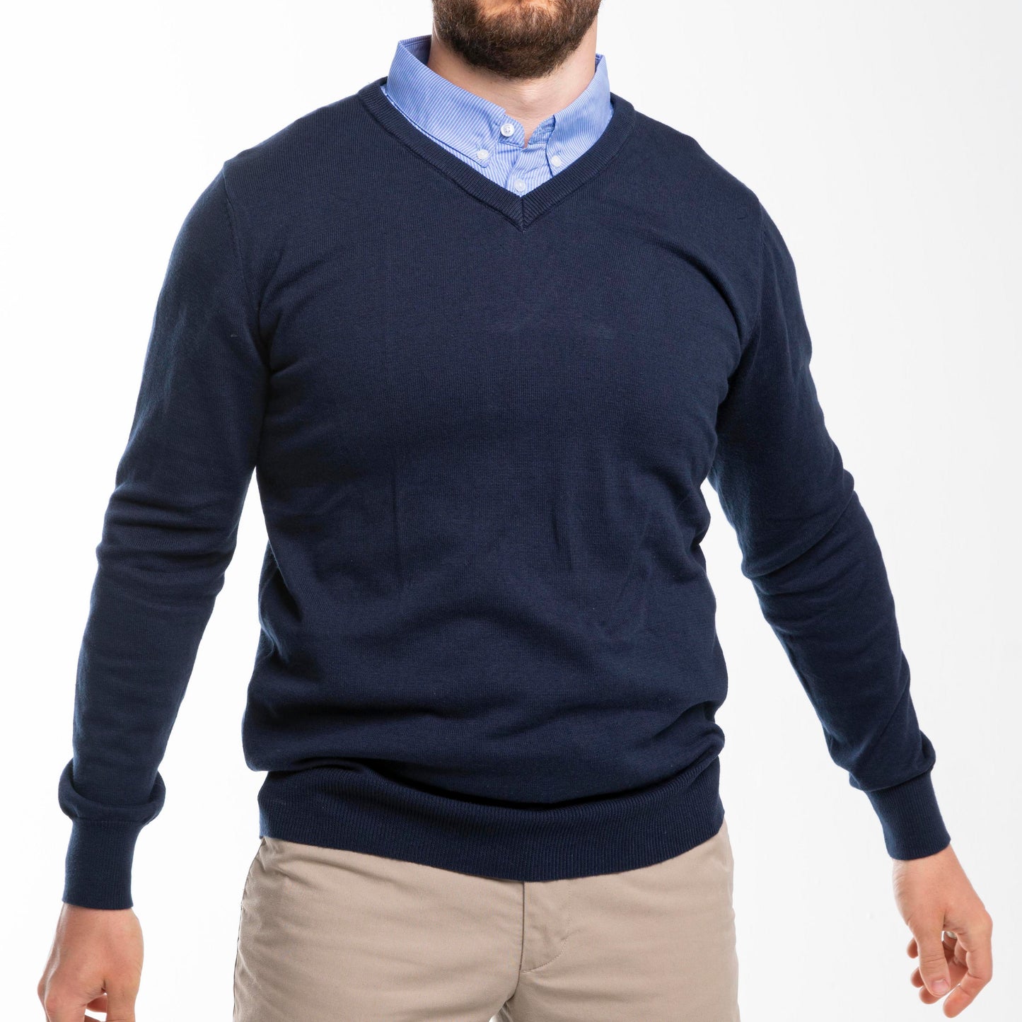 Sapphire Sweater with Blue Striped Collar – Flying Point Apparel
